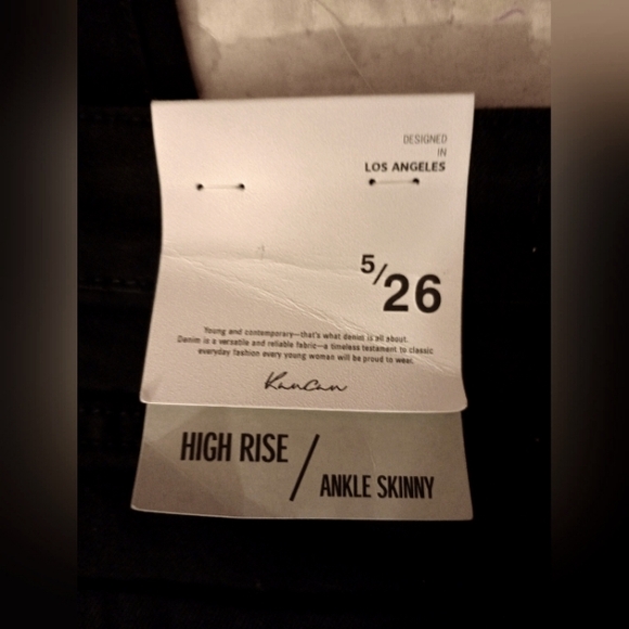 NWT Kancan Watts High Rise High Frey Hem Skinny Jeans Black - Picture 15 of 16